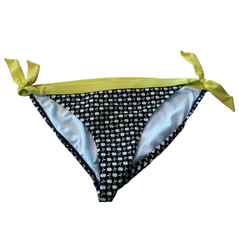 Boden Bikini Bottoms Size US 2 UK 6 Cherry Print Tie‎ Side Yellow Trim summer XS